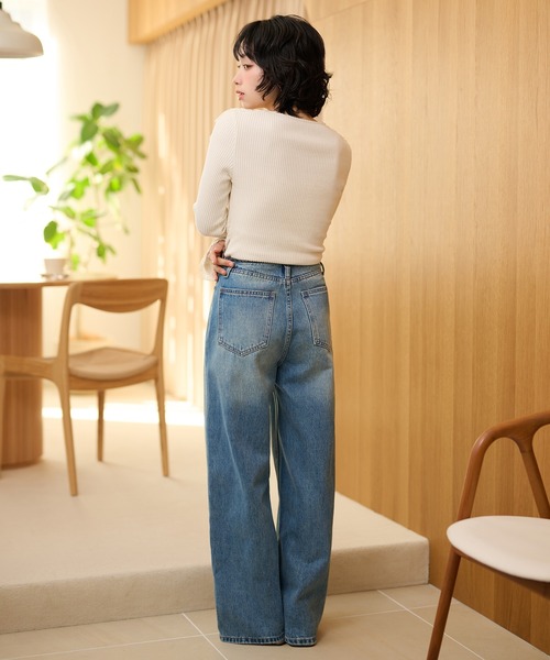 ヘンリーネック tシャツ henry neck lace rib tops /ヘンリーネック