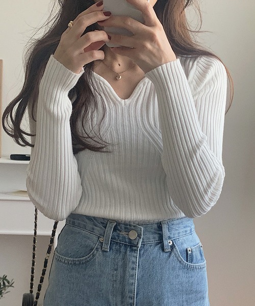 「LAUIR」 長袖ニット FREE ホワイト レディース_画像9