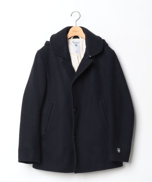 Orcival ステンカラーコート ネイビー ネイビー コート ステンカラー x ORCIVAL（オーチバル） ホワイト