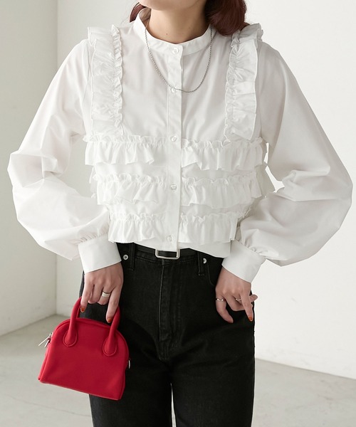 「BONLECILL」 長袖ブラウス FREE オフホワイト レディース_画像2