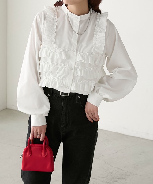 「BONLECILL」 長袖ブラウス FREE オフホワイト レディース_画像3