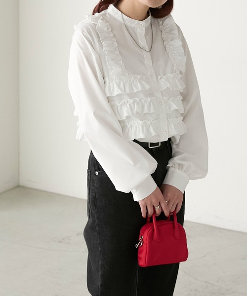 「BONLECILL」 長袖ブラウス FREE オフホワイト レディース_画像4