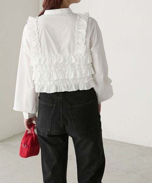 「BONLECILL」 長袖ブラウス FREE オフホワイト レディース_画像5
