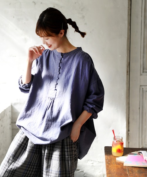 「soulberry」 長袖ブラウス M ブルー レディース_画像3