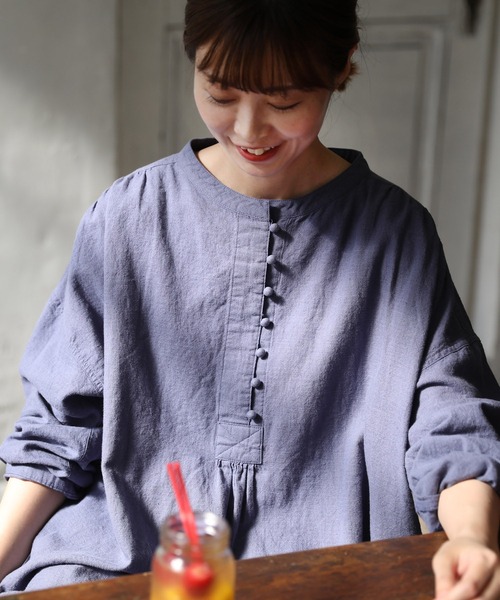 「soulberry」 長袖ブラウス M ブルー レディース_画像7