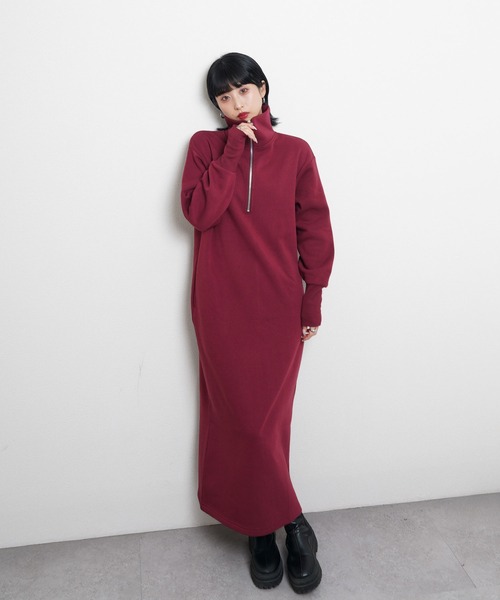 ワンピース ハーフジップスウェットワンピース : ZOZOTOWN Yahoo!店