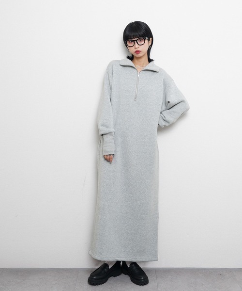 ワンピース ハーフジップスウェットワンピース : ZOZOTOWN Yahoo!店
