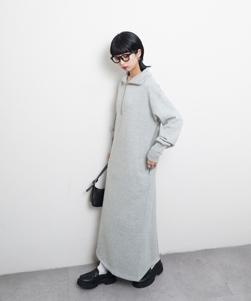 ワンピース ハーフジップスウェットワンピース : ZOZOTOWN Yahoo!店