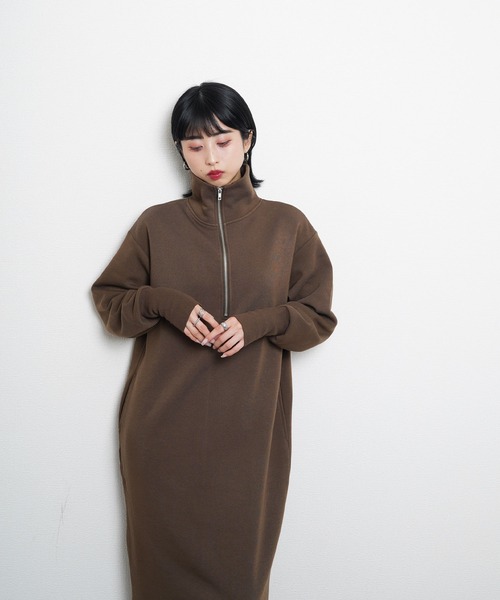 ワンピース ハーフジップスウェットワンピース : ZOZOTOWN Yahoo!店
