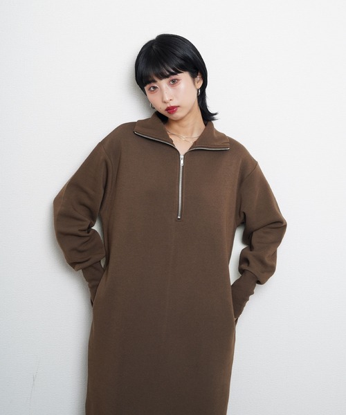 ワンピース ハーフジップスウェットワンピース : ZOZOTOWN Yahoo!店