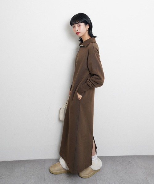 ワンピース ハーフジップスウェットワンピース : ZOZOTOWN Yahoo!店