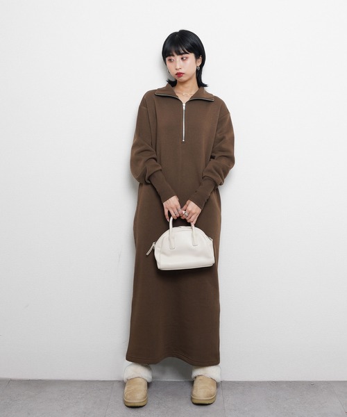 ワンピース ハーフジップスウェットワンピース : ZOZOTOWN Yahoo!店