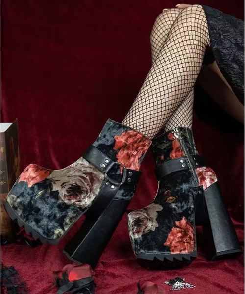 Charla Tedrick ブーツ フラワーショートブーツ レディース : ZOZOTOWN