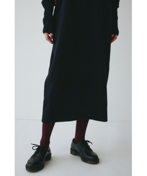 未使用★ヘリンドットサイ ラッフル ニットドレス ワンピース ロング ブラック HeRIN.CYE ワンピース Ruffle knit dress ラッフルニットドレス