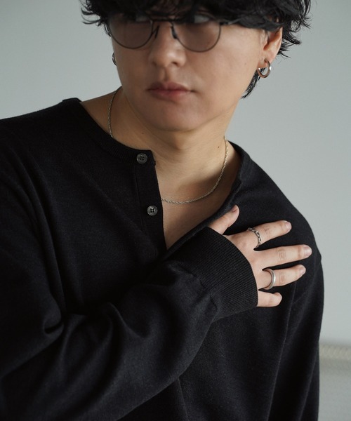 WYM LIDNM ネックレス Silver 925 CROSS-LINK CHAIN NECKLACE メンズ