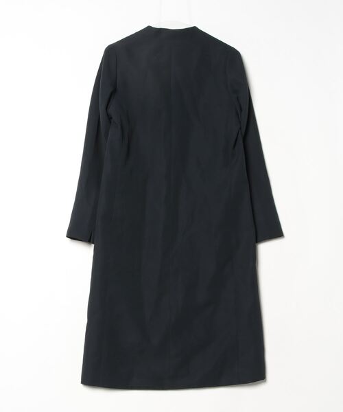 「IENA」 ノーカラーコート 36 ネイビー レディース_画像2