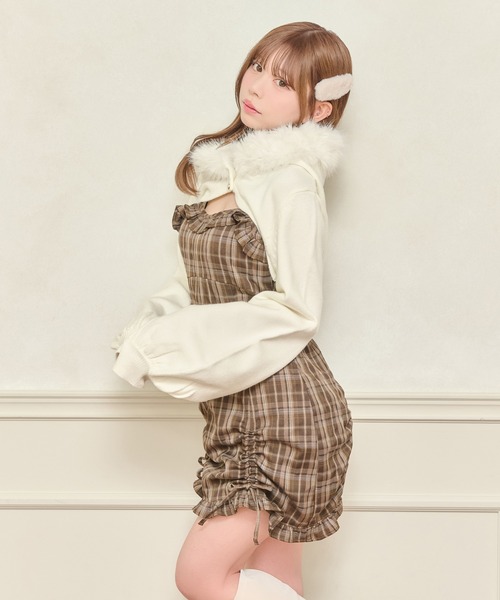 アプ♡袖ビジューファー付ニットパーカー ファー付ニットパーカー｜INGNI(イング) 公式通販｜INGNI STORE