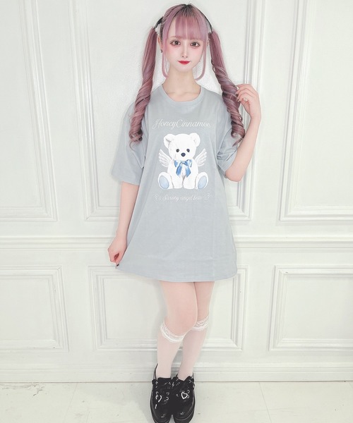 「Honey Cinnamon」 半袖Tシャツ FREE ピンク レディース_画像7