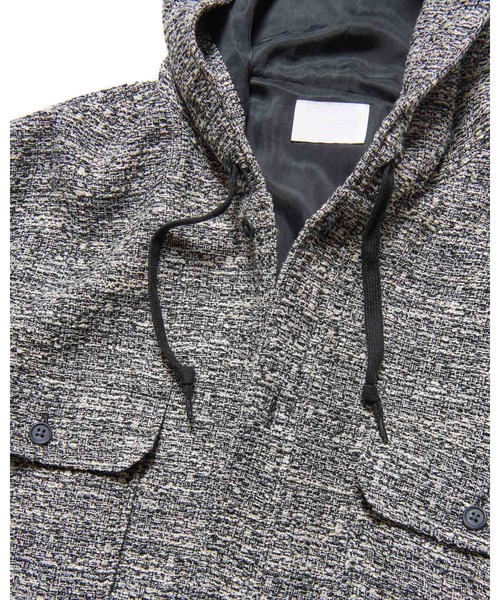 ブルゾン アウター FANCY TWEED HOODED SHIRT メンズ レディースの画像