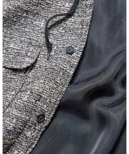 ブルゾン アウター FANCY TWEED HOODED SHIRT メンズ レディースの画像