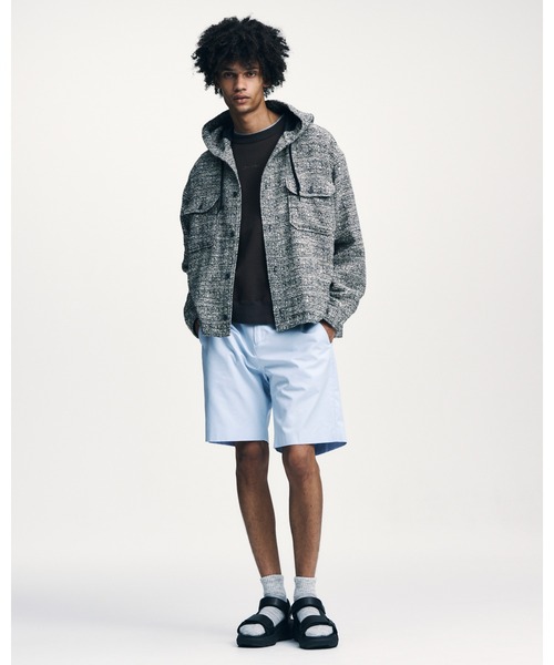 ブルゾン アウター FANCY TWEED HOODED SHIRT メンズ レディースの画像