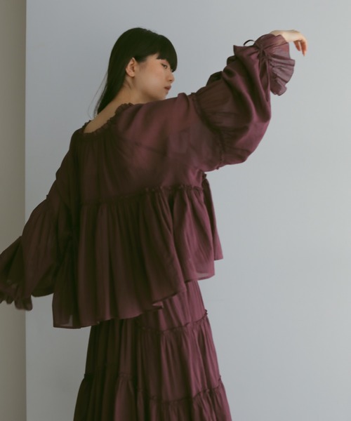 「CASA FLINE」 長袖ブラウス FREE パープル レディース_画像5