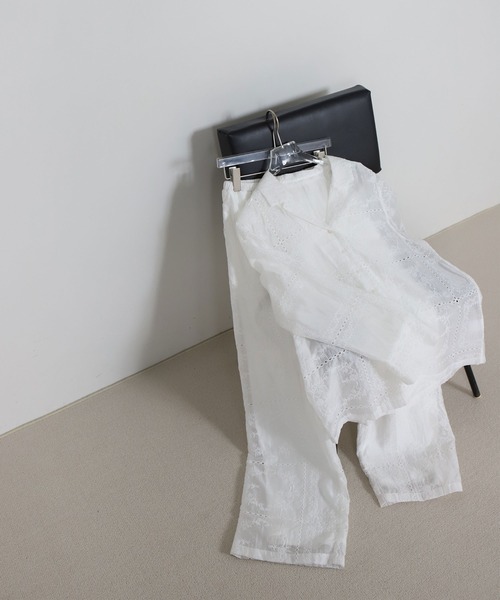 パンツ パッチワークエンブロイダリーパンツ「セットアップ可」 レディースの画像