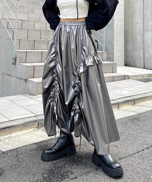 「PAGEBOY」 フレアスカート FREE シルバー レディース_画像7