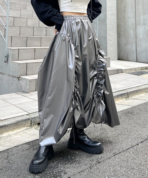 「PAGEBOY」 フレアスカート FREE シルバー レディース_画像8