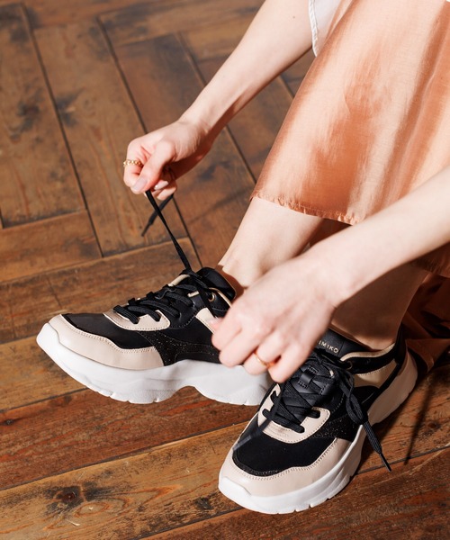 「HIMIKO」 ローカットスニーカー 22.5cm グレー レディース_画像4