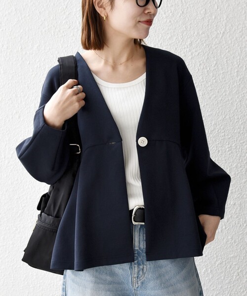 EPOCA MILANO レディース ジャケット ブラック 立体ポケット 美品 ドライオックス テーラードジャケット(ジャケット)｜EPOCA(エポカ)の