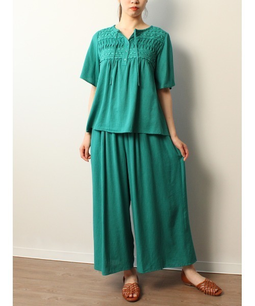「MB mint breeze」 イージーパンツ M ネイビー レディース_画像8