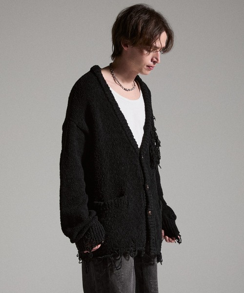 GRANCY カーディガン 「GRANCY」Damage Boucle Knit Cardigan