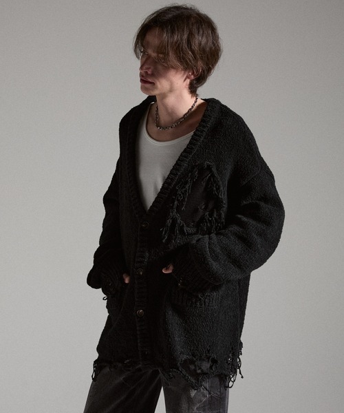 GRANCY カーディガン 「GRANCY」Damage Boucle Knit Cardigan