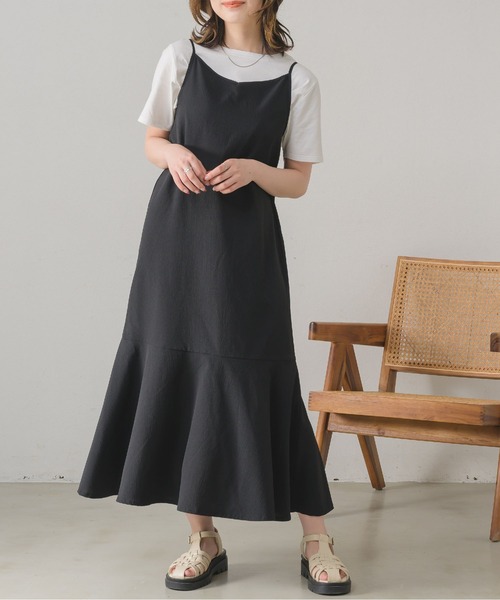 「RETRO GIRL」 キャミソールワンピース MEDIUM ホワイト レディース_画像4