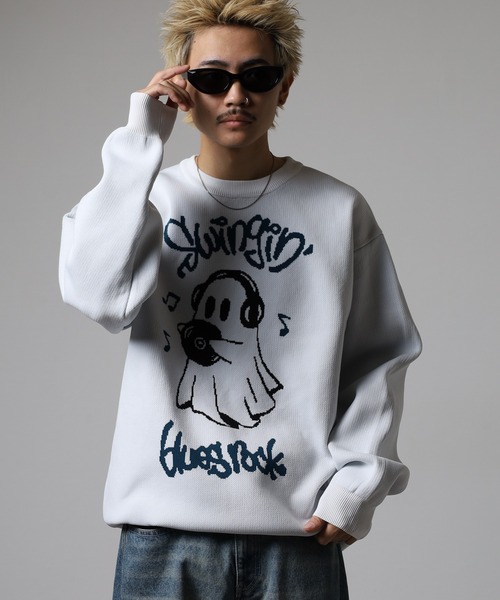 「FUNALIVE」 長袖ニット M ネイビー レディース_画像9