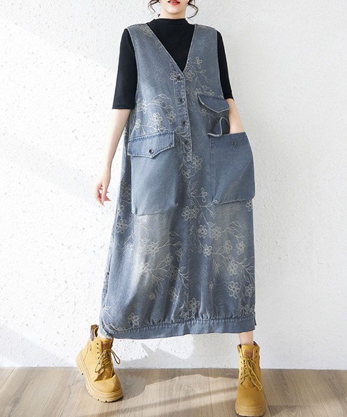 2ly2 ワンピース 花柄刺繍 デニムジャンパースカート : ZOZOTOWN 2ly2 ワンピース 花柄刺繍 デニムジャンパースカート : ZOZOTOWN