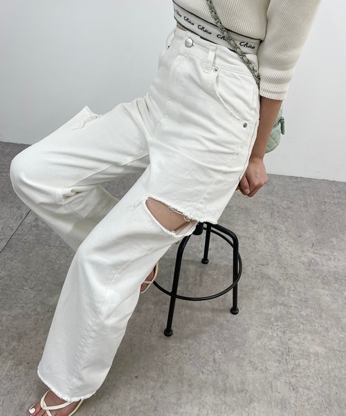 「Chico」 デニムパンツ LARGE ブルー レディース_画像3
