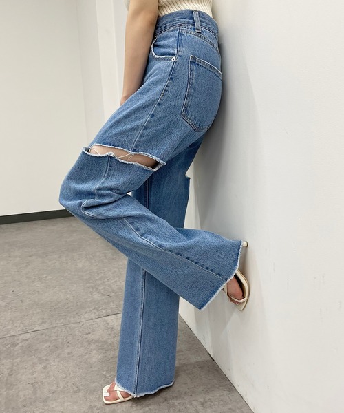 「Chico」 デニムパンツ LARGE ブルー レディース_画像5