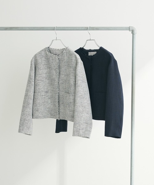 「ef-de」 ツイードジャケット MEDIUM アイボリー レディース_画像7