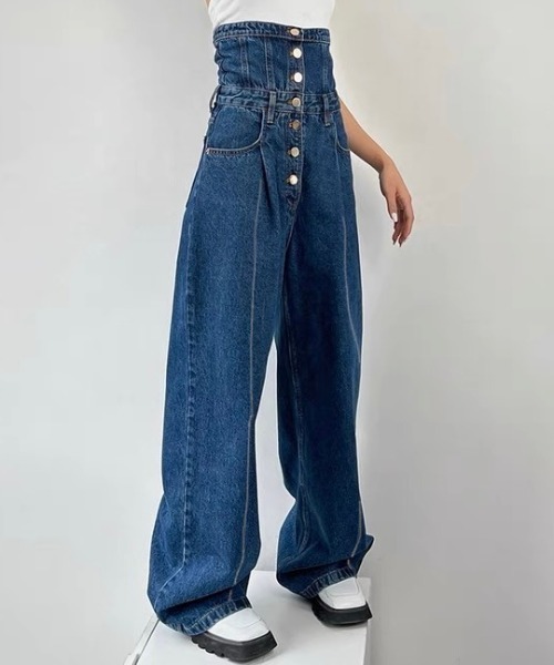 「LADY LIKE」 デニムパンツ L ブルー レディース_画像2