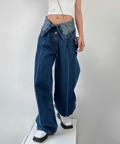 「LADY LIKE」 デニムパンツ L ブルー レディース_画像5