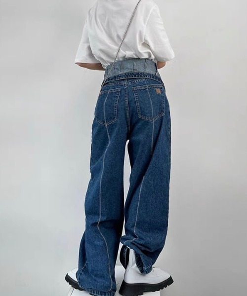 「LADY LIKE」 デニムパンツ L ブルー レディース_画像8