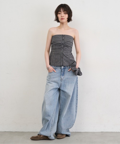 d.i.a 未使用 ベアトップ・チューブトップ パンツセット NUJOH チューブトップ ベアトップ Check Tube Top ＆ Hairband Set
