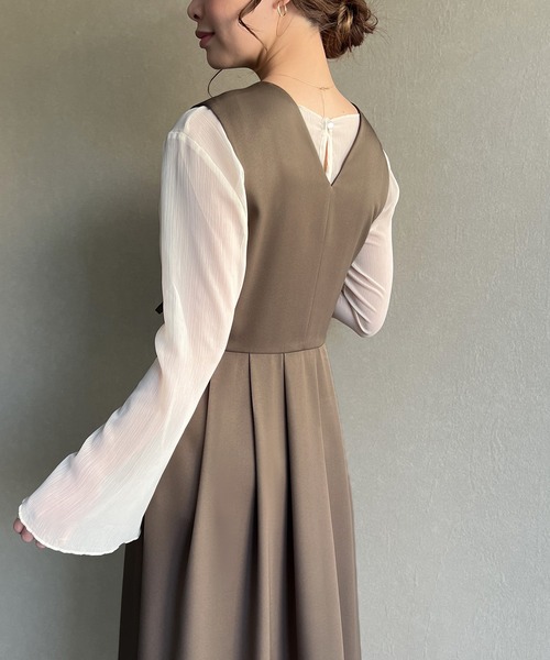 「junoah」 サロペットスカート LARGE グレイッシュベージュ レディース_画像5