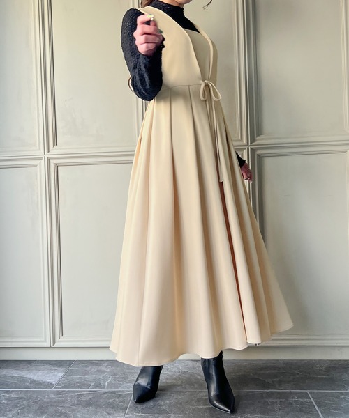 「junoah」 サロペットスカート LARGE グレイッシュベージュ レディース_画像9