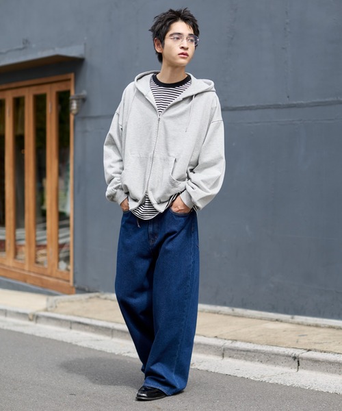 「WEGO」 ジップアップパーカー MEDIUM ブラック系その他 メンズ_画像3