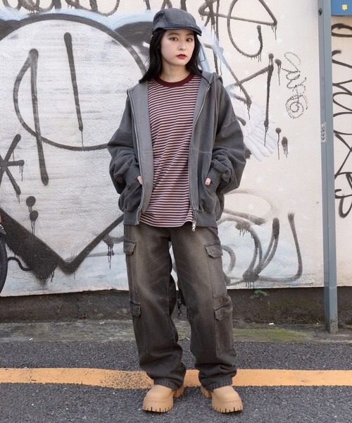「WEGO」 ジップアップパーカー MEDIUM ブラック系その他 メンズ_画像5