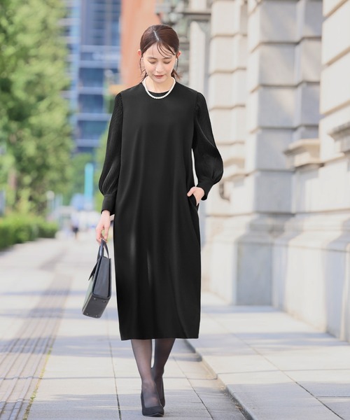 「Flolia」 長袖ワンピース M ネイビー レディース_画像5