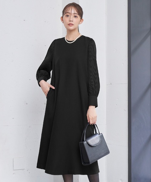 「Flolia」 長袖ワンピース M ネイビー レディース_画像8